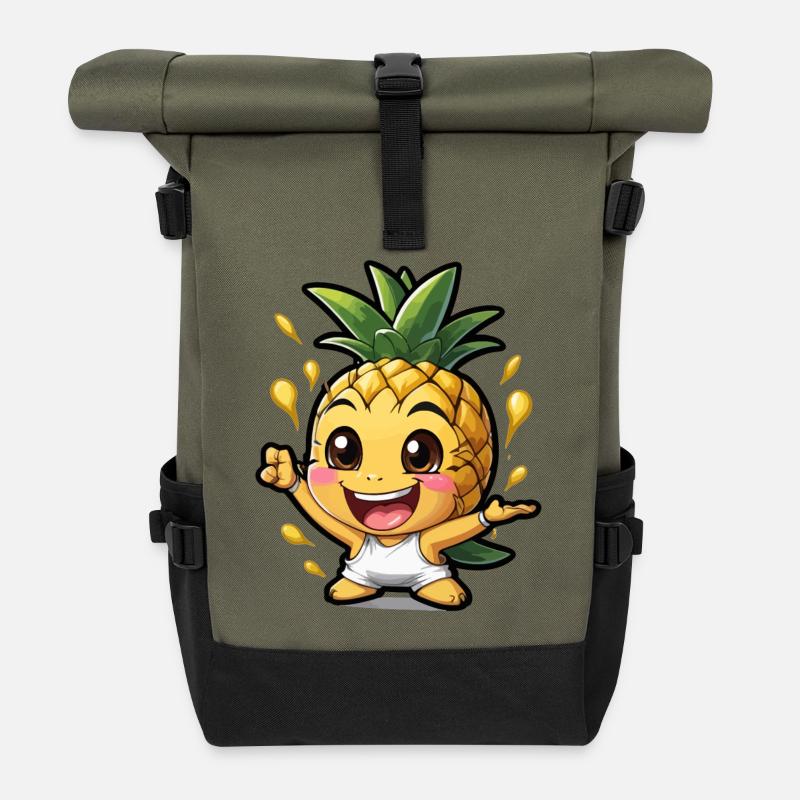 Drôle de bébé ananas - Sac à dos roll top - olive/noir