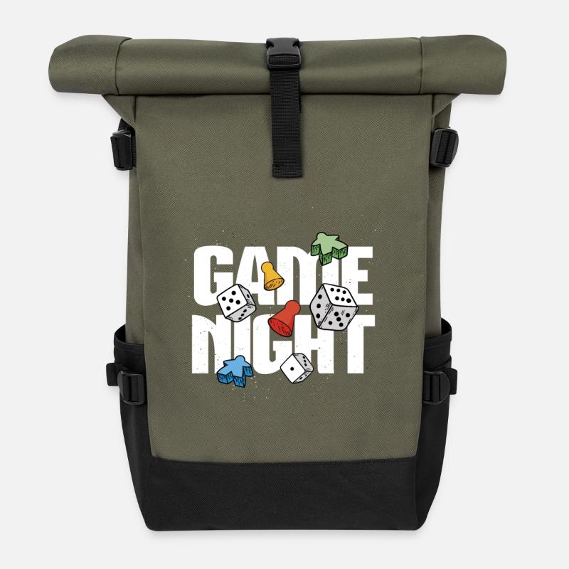 Brettspiel-Enthusiasten - Rolltop Rucksack - Olive/Schwarz