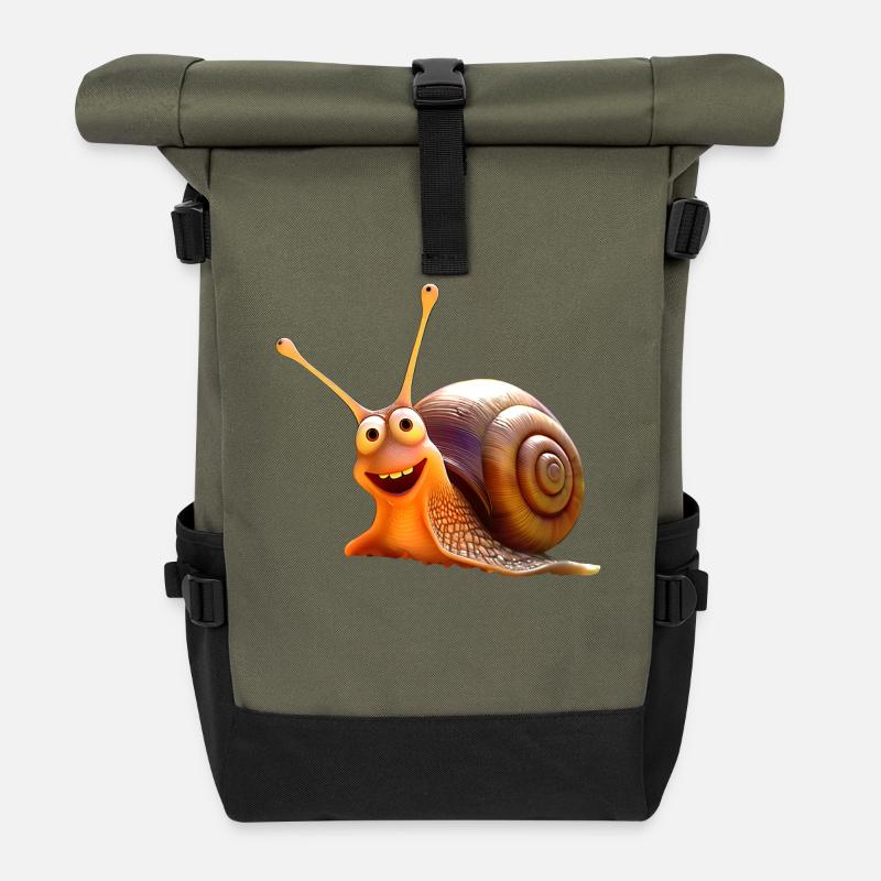 Escargots Vineyard Escargots coquille d’escargot - Sac à dos roll top - olive/noir