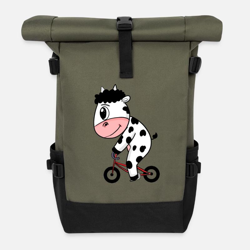 Kuh Fahrrad - Rolltop Rucksack - Olive/Schwarz