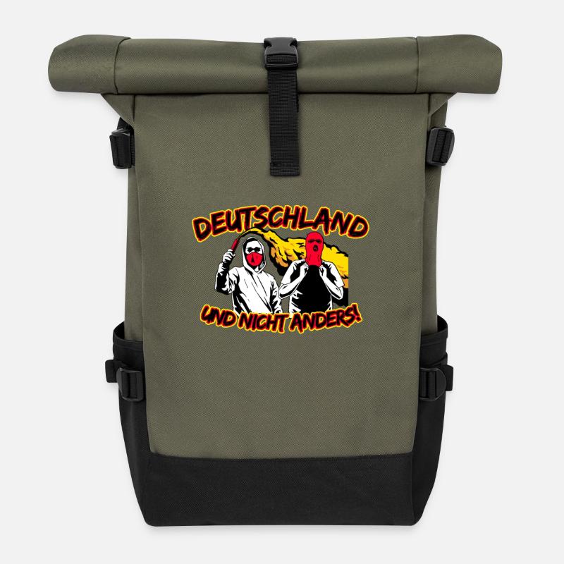 Deutschland und nicht anders UPDATE - Rolltop Rucksack - Olive/Schwarz