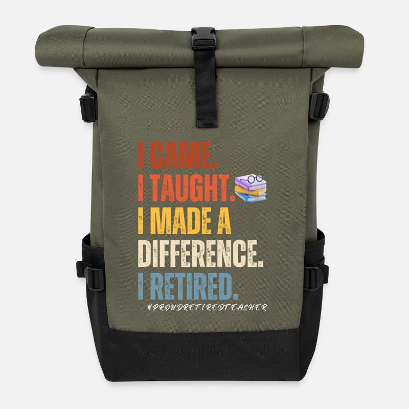 I came I thought I made a difference i retired - Rolltop Rucksack - Olive/Schwarz