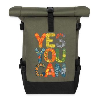 Conception d’anniversaire de joyeuse amitié - Sac à dos roll top - olive/noir - Devant