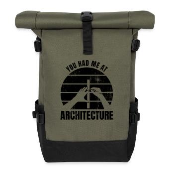 You Had Me At Architecture - Roll Top Backpack - olive/black - Front