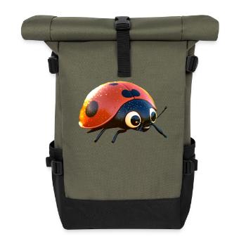 Ladybug Ladybug Insects Colorful Cute Ladybugs - Roll Top Backpack - olive/black - Front