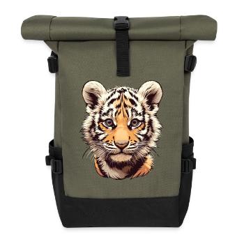 Bengal Tiger Königstiger - Rolltop Rucksack - Olive/Schwarz - Vorne