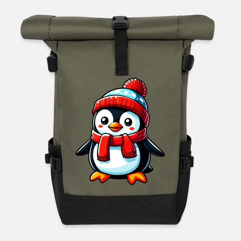 Pinguin - Rolltop Rucksack - Olive/Schwarz