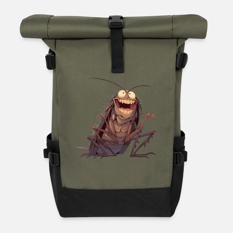 Cockroach Kakerlaken Kakerlake - Rolltop Rucksack - Olive/Schwarz