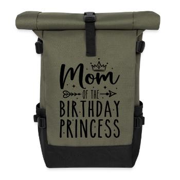 Mom Of The Birthday Princess Girls Funny Birthday - Sac à dos roll top - olive/noir - Devant