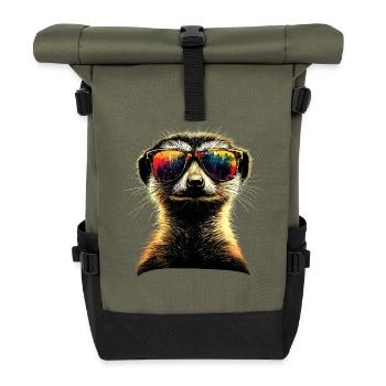 Lunettes de soleil suricate coloré mignon suricate - Sac à dos roll top - olive/noir - Devant