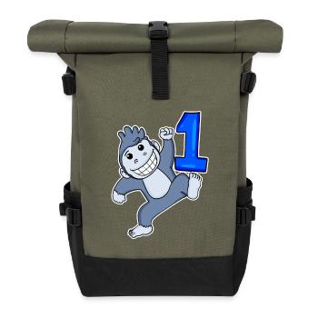 Number 1 Number One - Roll Top Backpack - olive/black - Front