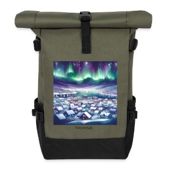 Tromsø Winterlandschaft Skandinavien Norwegen - Rolltop Rucksack - Olive/Schwarz - Vorne