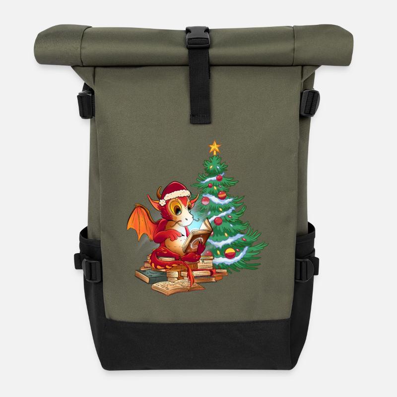 Père Noël Dragon Dragon Enfants - Sac à dos roll top - olive/noir