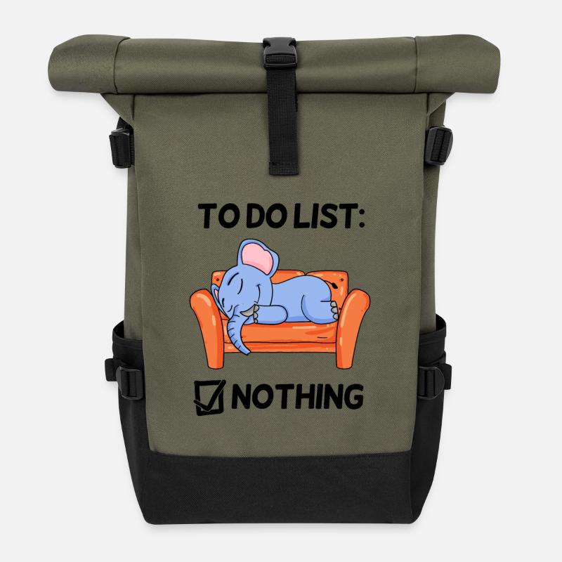 Lustiger Spruch lustige Sprüche - Rolltop Rucksack - Olive/Schwarz