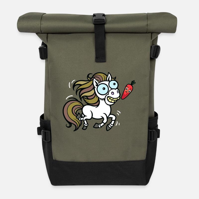 Cheval Cheval Poney - Sac à dos roll top - olive/noir