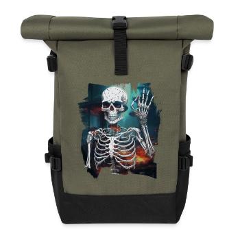 Halloween Geist Geister Naturliebhaber - Rolltop Rucksack - Olive/Schwarz - Vorne