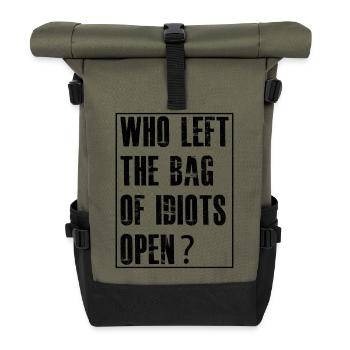 who left the bag - Roll Top Backpack - olive/black - Front