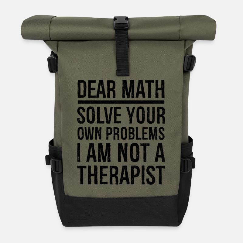 cher math drôle - Sac à dos roll top - olive/noir