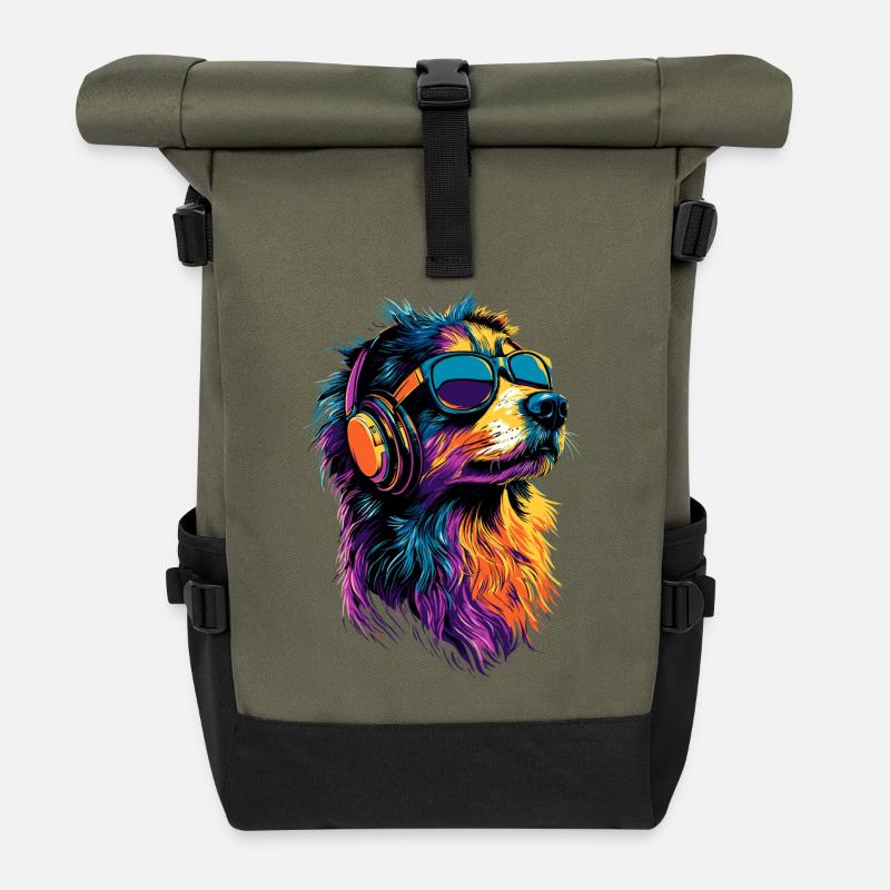 Australian Shepherd Hunde Liebhaber Süßer Aussie - Rolltop Rucksack - Olive/Schwarz