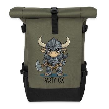 Party Ox – Knight Ox Hero Group - Roll Top Backpack - olive/black - Front