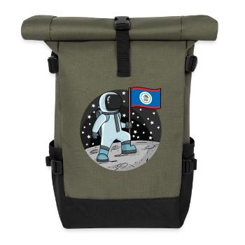 Astronaut Fahne Belize - Rolltop Rucksack - Olive/Schwarz - Vorne