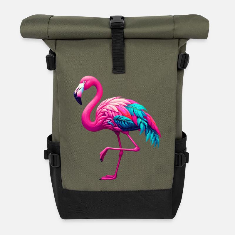 Flamingo - Rolltop Rucksack - Olive/Schwarz