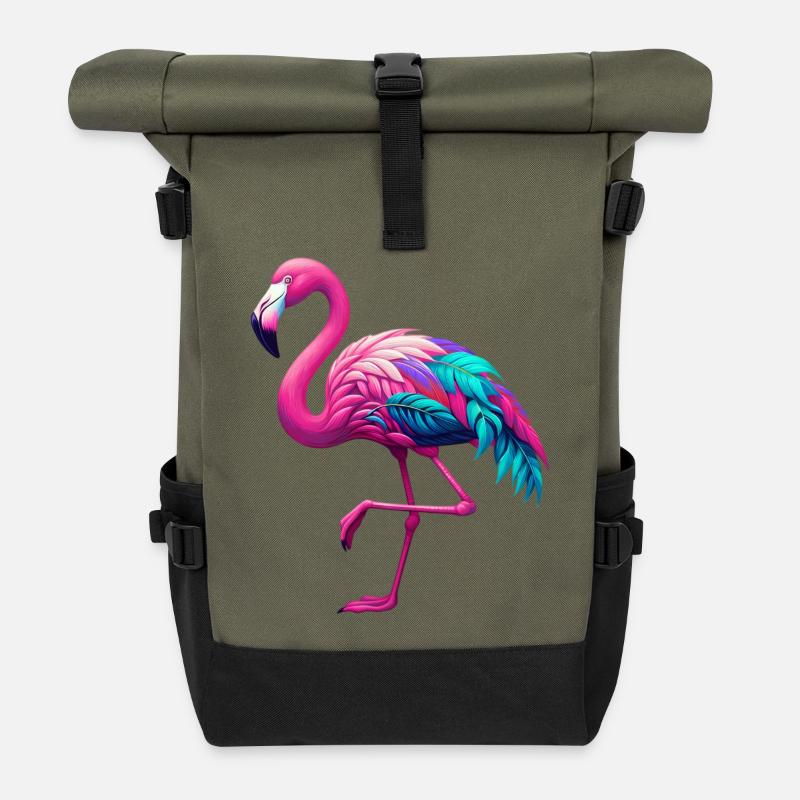 Flamingo - Rolltop Rucksack - Olive/Schwarz