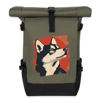 Rauque - Sac à dos roll top - olive/noir - Devant