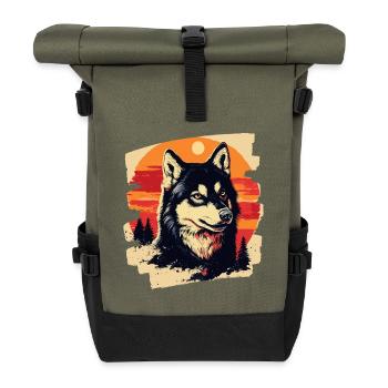 Rauque - Sac à dos roll top - olive/noir - Devant