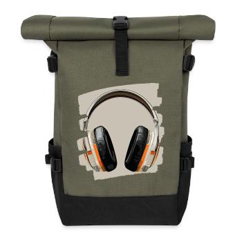 Headphones - Roll Top Backpack - olive/black - Front