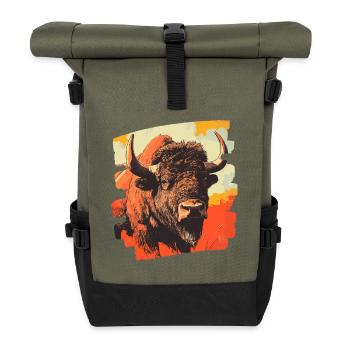 Buffalo - Roll Top Backpack - olive/black - Front