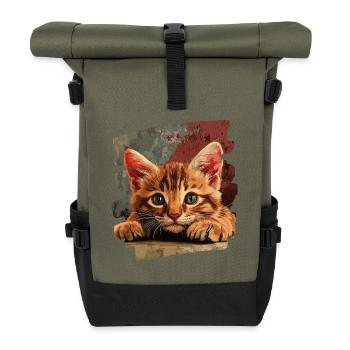 Kitten - Roll Top Backpack - olive/black - Front