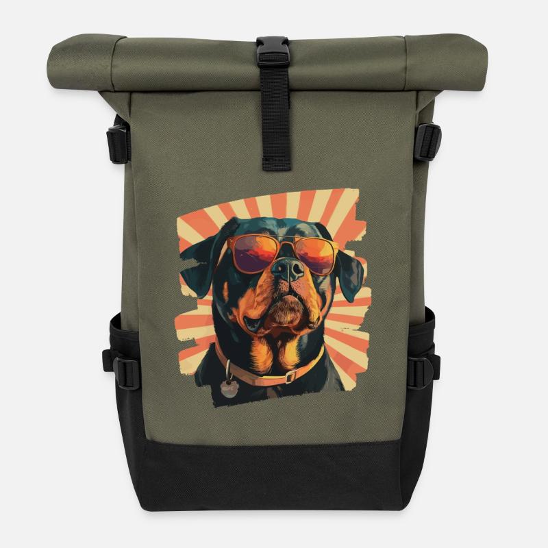 Rottweiler - Rolltop Rucksack - Olive/Schwarz