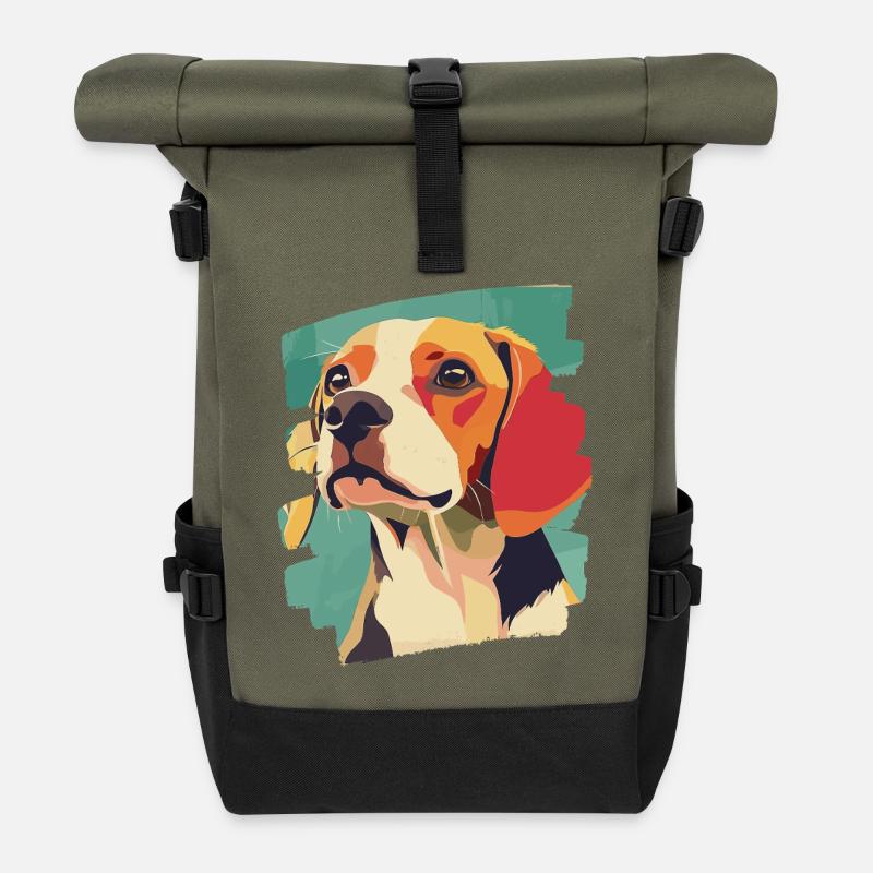 Beagle - Rolltop Rucksack - Olive/Schwarz