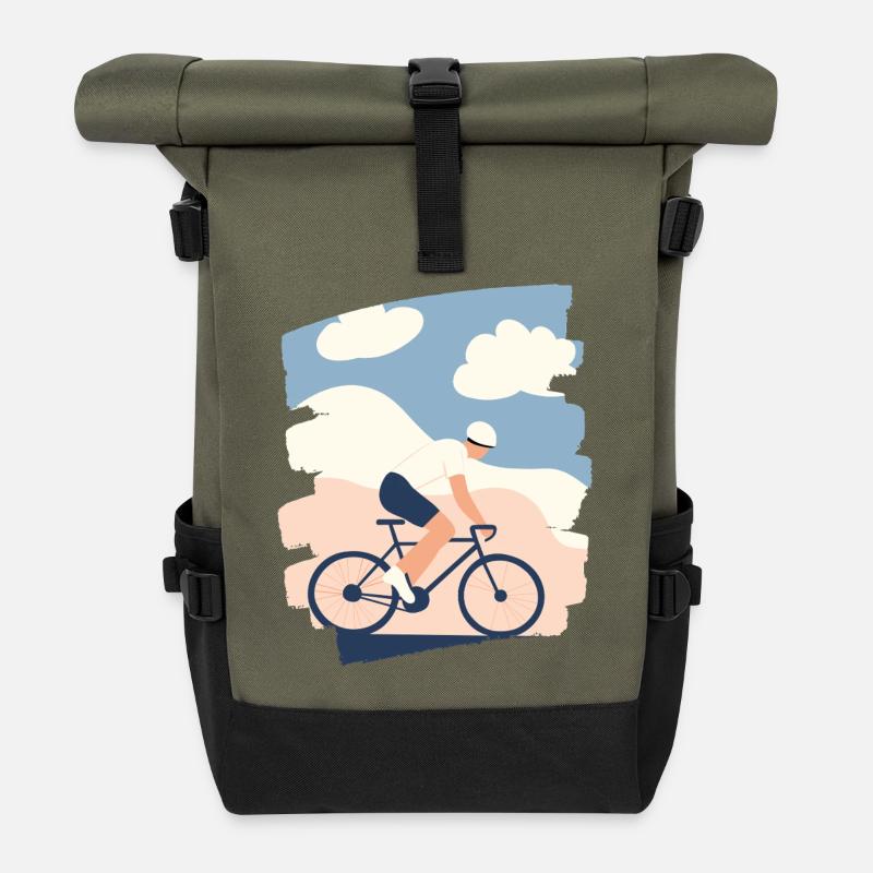 Rennrad Rennvelo - Rolltop Rucksack - Olive/Schwarz