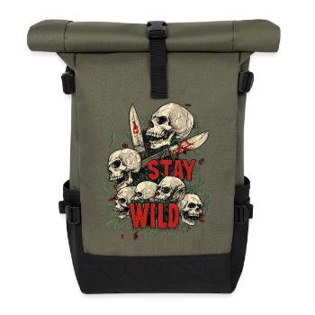 Stay Wild Frei - Rolltop Rucksack - Olive/Schwarz - Vorne