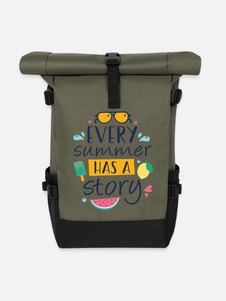 Jeder Sommer hat eine Geschichte - Rolltop Rucksack - Olive/Schwarz