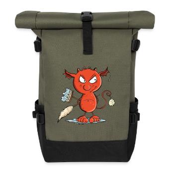 Funny Cleaning Devil Cleaning Cleaner Hygiene - Roll Top Backpack - olive/black - Front