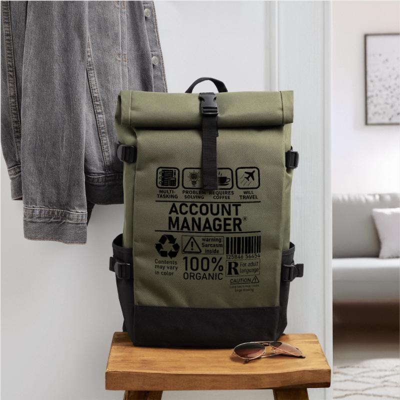 Account Manager Multi Tasking Problem Solving Roll Top Backpack