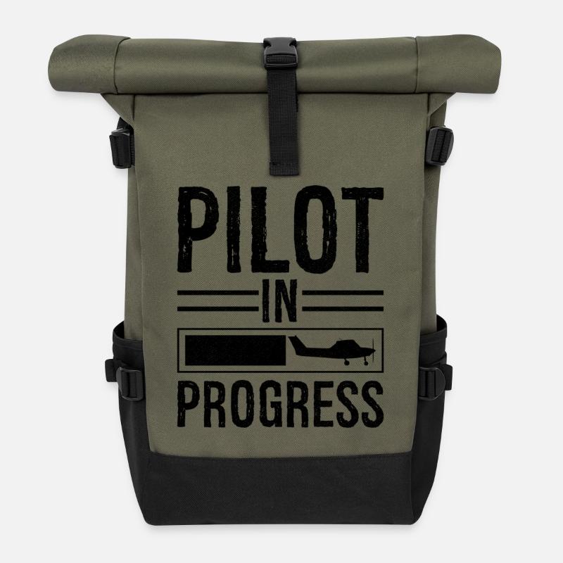 Pilot In progress - Rolltop Rucksack - Olive/Schwarz