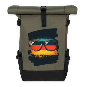 Sunglasses Germany Flag - Roll Top Backpack - olive/black - Front