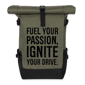 fuel your passion your drive - Roll Top Backpack - olive/black - Front