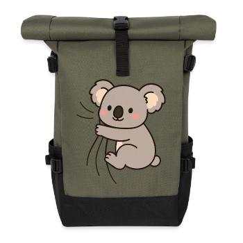 Dear little koala - Roll Top Backpack - olive/black - Front