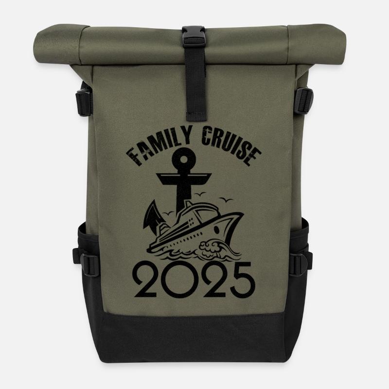 Family cruise 2025 - Roll Top Backpack - olive/black
