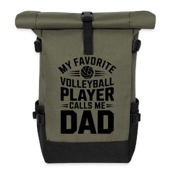 Volleyball Spruch Lustiges Volleyball Geschenk - Rolltop Rucksack - Olive/Schwarz - Vorne
