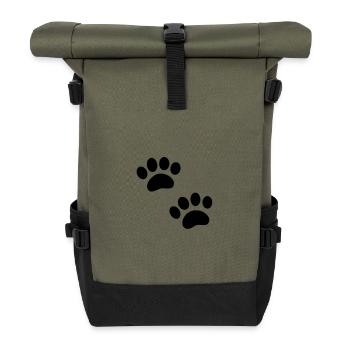 Empreinte de patte - Sac à dos roll top - olive/noir - Devant