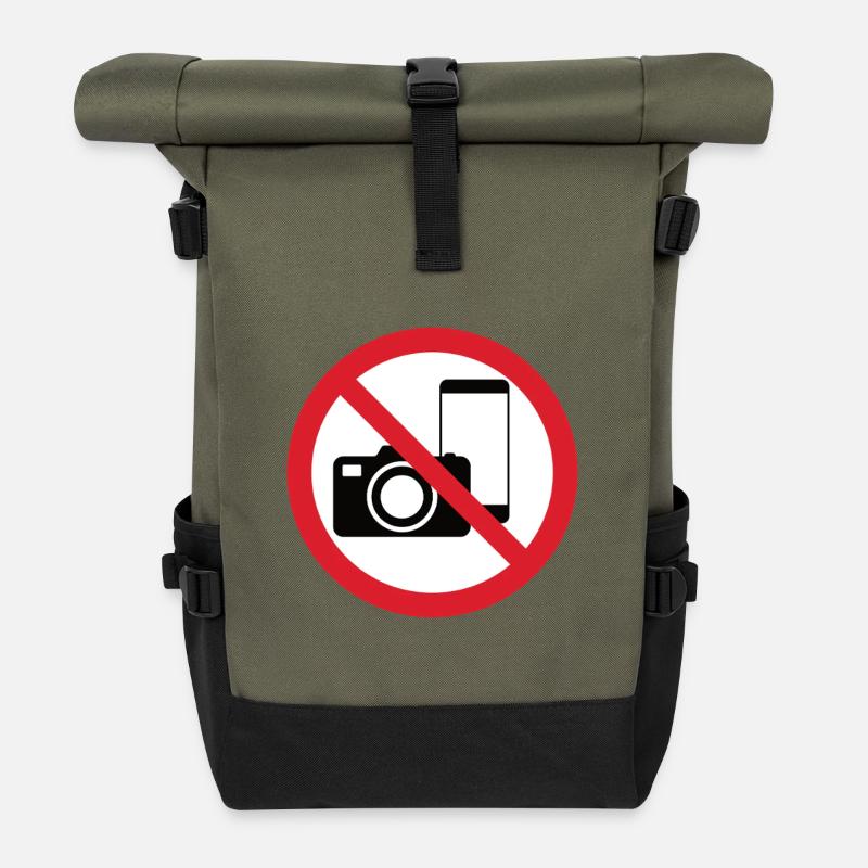 No Photos Icon - Roll Top Backpack - olive/black