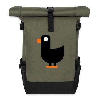 Duck Short Word - Minimalist Duck, Earth - Roll Top Backpack - olive/black - Front