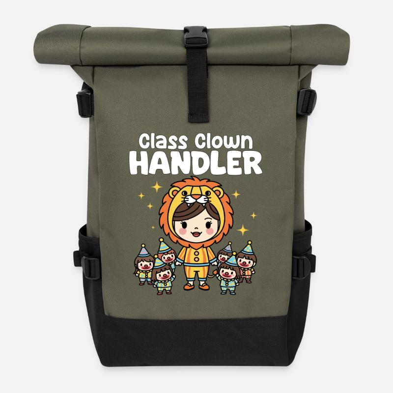 KLASSE CLOWN HANDLER - LEHRER GESCHENK - Rolltop Rucksack - Olive/Schwarz