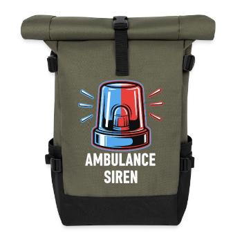 Ambulance Sirene - Rolltop Rucksack - Olive/Schwarz - Vorne